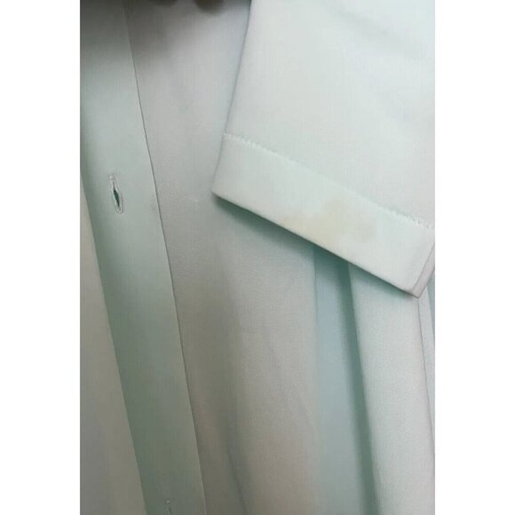 Vintage Shadowline Aqua Nylon Nightgown & Robe Silky Roses Embroidery Small Mcm - Picture 14 of 16